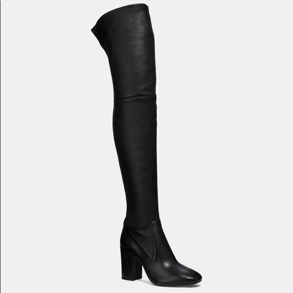 Coach Shoes - Coach Giselle Leather Over The Knee Boots